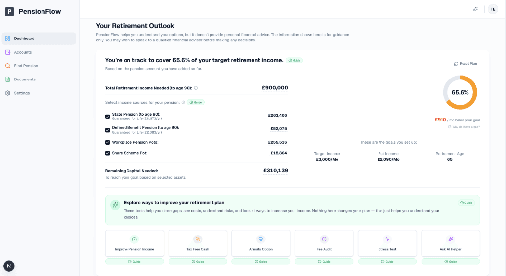PensionFlow Dashboard Preview